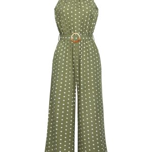 1930s Polka Dot Belt Jumpsuit