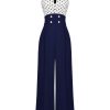 [Pre-Sale] 1930s Polka Dot Patchwork Button Jumpsuit