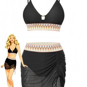 1940s Chevron Mesh Patchwork Tankini Set