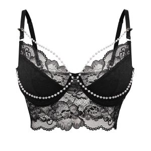 1940s Pearl Chain Floral Lace Crop Camisole