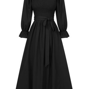 1940s Ruffle Wrap Reversible Puff Sleeve Dress