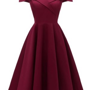 1950s Off Shoulder Swing Dress