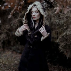 1950s Solid Buckle Fur Trimmed Coat