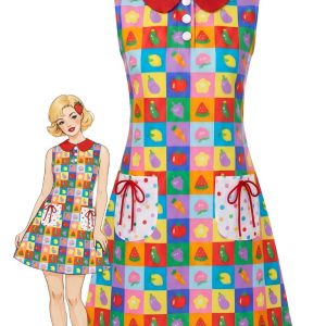 [Pre-Sale] 1960s Peter Pan Collar Fruit Print A-Line Dress