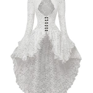 [Pre-Sale] White 1980s Gigot Sleeve Victorian Lace Dress