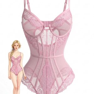 1980s Slip Floral Lace Bodysuit Lingerie