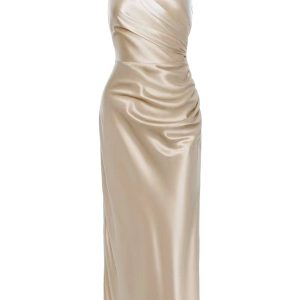 Champagne 1930s Satin Backless Slip Dress