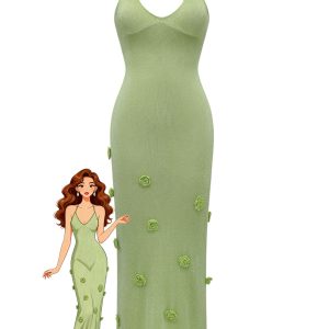 Green 1930s Crochet Knit Cover-Up Dress