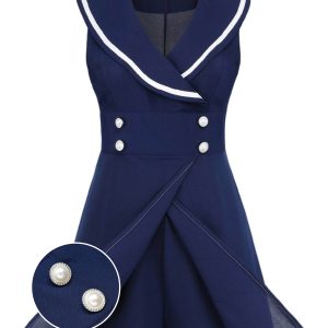 [Pre-Sale] Navy Blue 1950s Sailor Collar Romper
