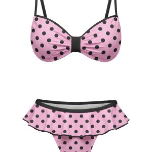 [Pre-Sale] Peach Pink 1940s Polka Dot Swimsuit