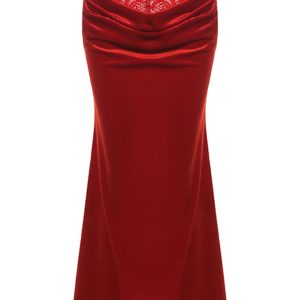 Red 1930s Velvet Lace Mermaid Skirt