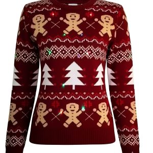 Red 1960s Christmas Tree & Gingerbread Sweater