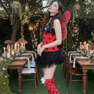 Red 1960s Miraculous Ladybug Cosplay Costume Set