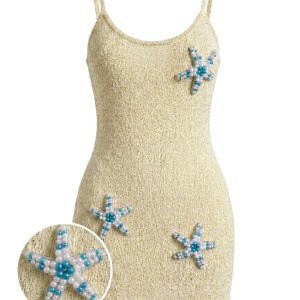 Yellow 1960s Knit Pearl Beach Cover-Up
