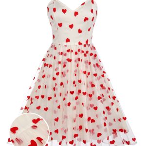 Heart 1950s Mesh Sling Dress