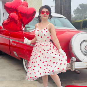 Heart 1950s Mesh Sling Dress